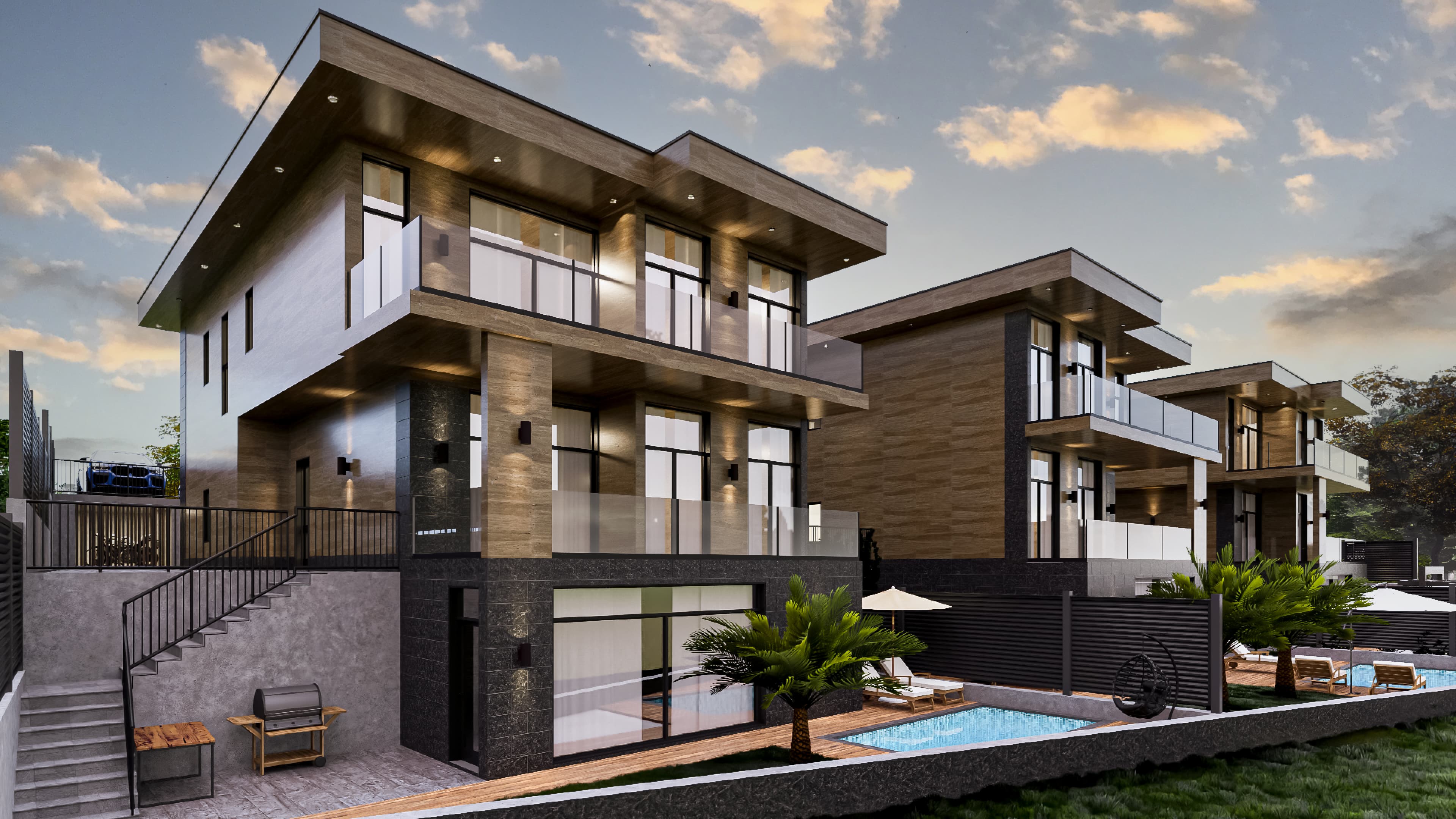 Open outdoor area and contemporary architecture